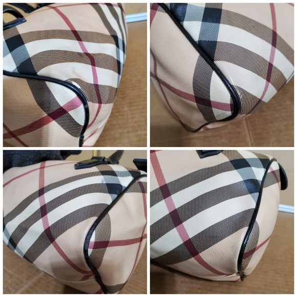 Burberry Beige/Black Nova Check PVC Chester Boston Bag - Picture 11 of 16